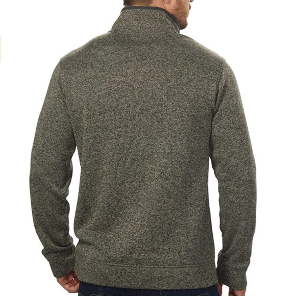 Eddie Bauer Men’s Snap Placket Radiator Fleece Olive Pullover Sweater Size Large - Picture 2 of 6